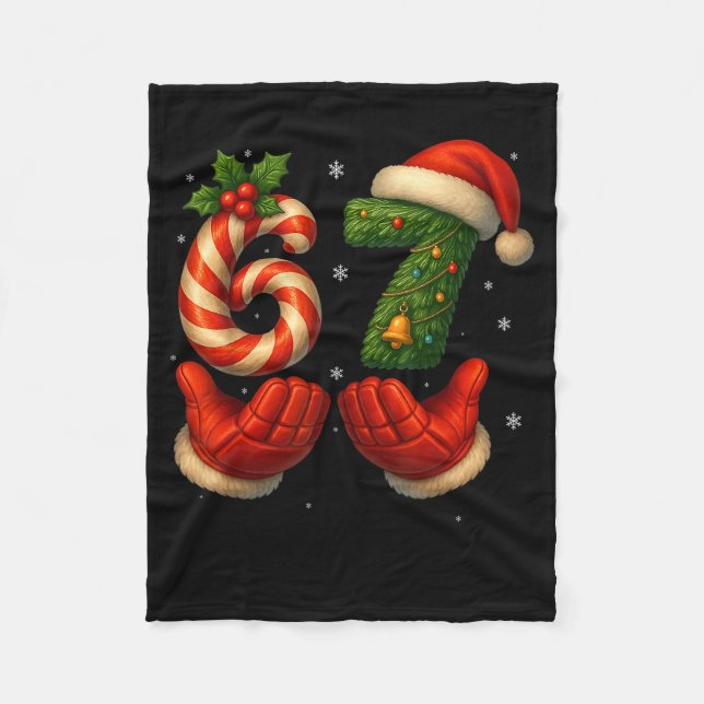 Couverture Polaire 67 Hockey Hands Funny Christmas Meme Santa  (Devant)