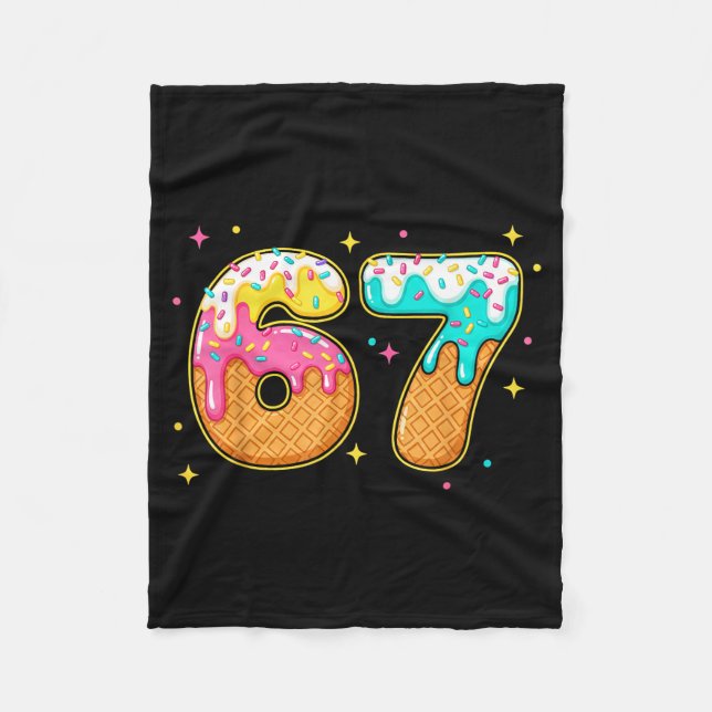 Couverture Polaire 67 Ice Cream Drip Meme Six Seven Gen Alpha Slang  (Devant)