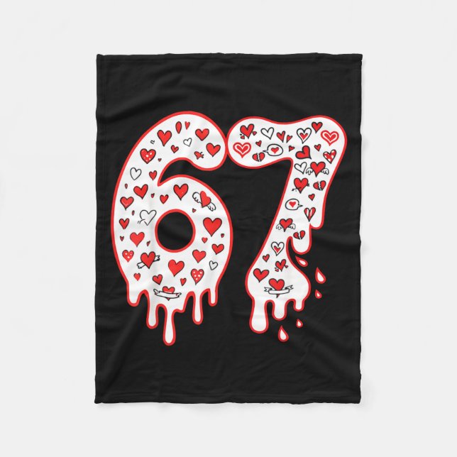 Couverture Polaire 67 Ice Cream Drip Meme Six Seven Gen Alpha Valenti (Devant)