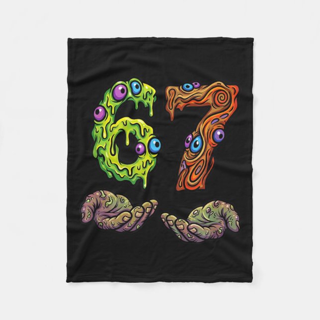 Couverture Polaire 67 Meme Funny Gen Alpha Six Seven Hands Gesture Br (Devant)