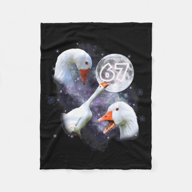 Couverture Polaire 67 Meme Goose Howling At The Moon Funny Six Seven  (Devant)