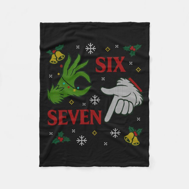 Couverture Polaire 67 Meme Santa Hands Christmas Ugly Sweater Xmas Ce (Devant)