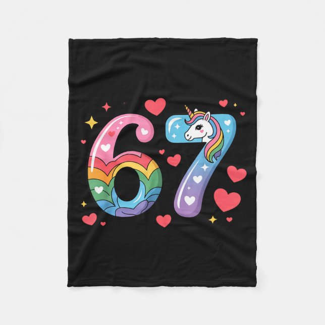 Couverture Polaire 67 Meme Shirt Number Funny Six Seven 6 7  (Devant)