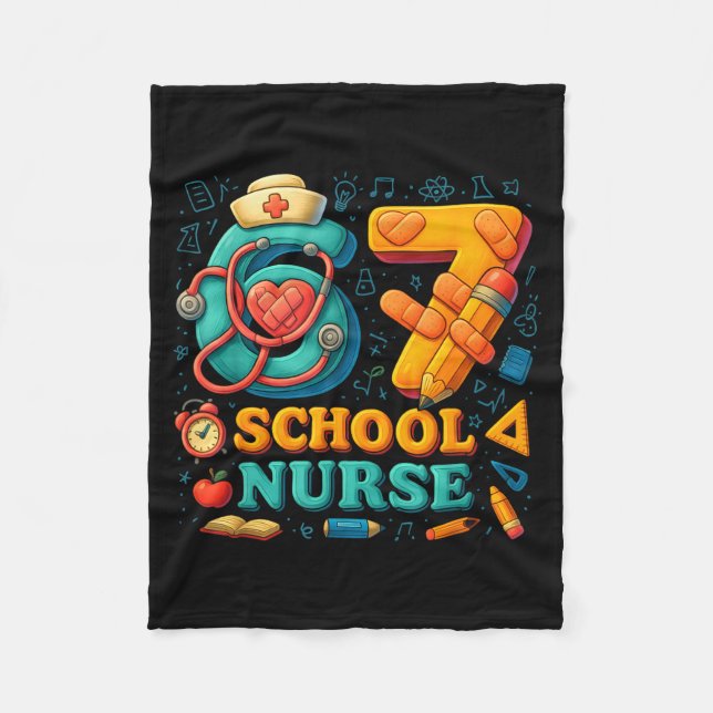 Couverture Polaire 67 Nurse Days Funny Medical Back To School  (Devant)