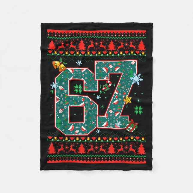 Couverture Polaire 67 Six Seven Christmas Funny Meme Hand 67 Couples  (Devant)