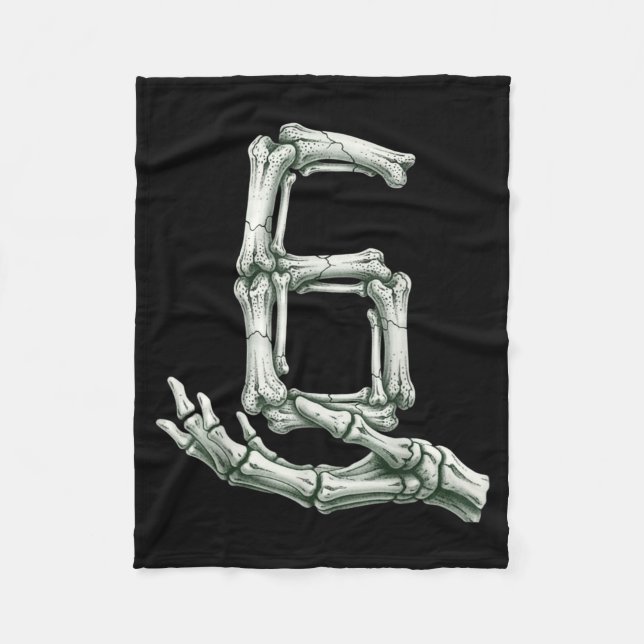 Couverture Polaire 6 7 Halloween Skeleton Funny 67 Meme Gen Alpha Six (Devant)