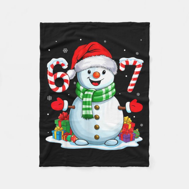 Couverture Polaire 6 7 Meme Christmas Funny Snowman Six Seven 67 Men  (Devant)