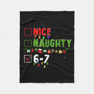 Couverture Polaire 6-7 Mème Nice Naughty 67 Noël Brain Rot Drôle