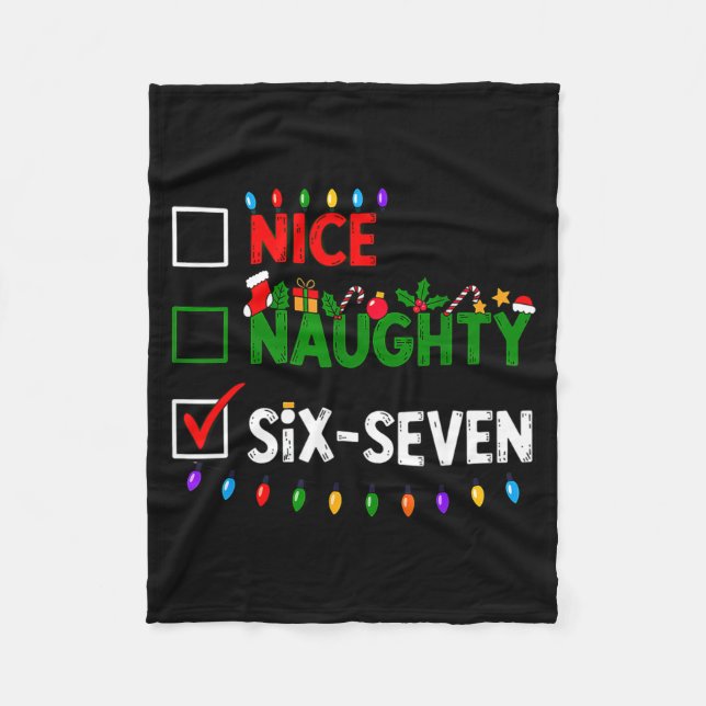 Couverture Polaire 6-7 Meme Nice Naughty Six Seven 67 Christmas  (Devant)