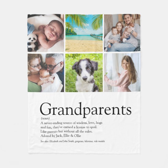 Couverture Polaire 6 Photo Meilleur Grand-Parents Jamais Définition (Devant)