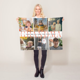 Couverture Polaire 6 Photos Grandkids Custom Name Don Pour Grand-Mère