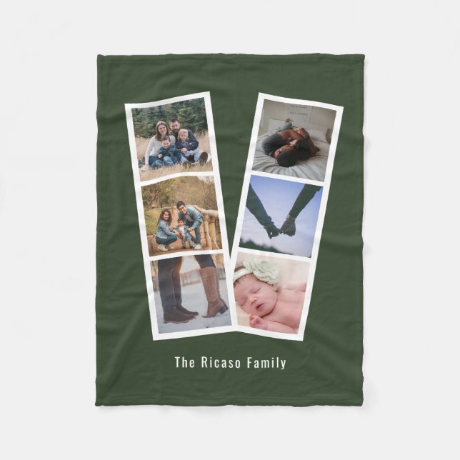 Couverture Polaire 6 Style Booth Photo Personnalisé Army Green (Devant)