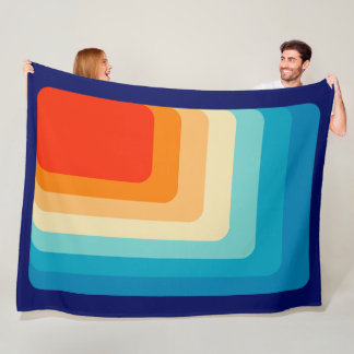 Couverture Polaire 70s Square Rainbow