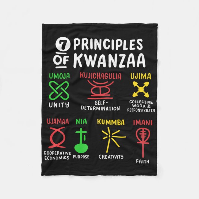 Couverture Polaire 7 Principles Of Kwanzaa Black African American Men (Devant)
