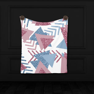 Couverture Polaire 80s Abstrait lunaire Dusty Mauve rose et bleu