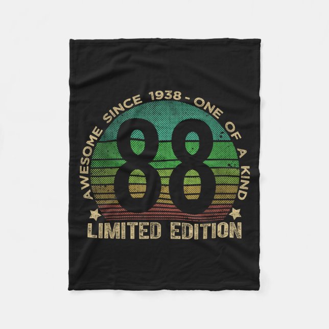 Couverture Polaire 88 Year Old Vintage 1938 Limited Edition 88th Birt (Devant)