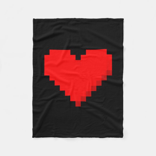 Couverture Polaire 8 Bit Heart Retro Valentines Day Xel Artwork  (Devant)