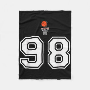 Couverture Polaire 98 Nombre Style Basketball Blanc Vintage