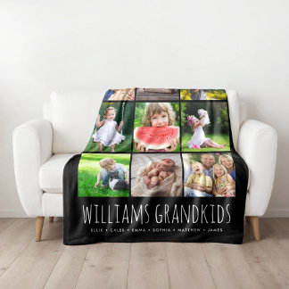 Couverture Polaire 9 Collage photo avec vos petits-enfants | Noir