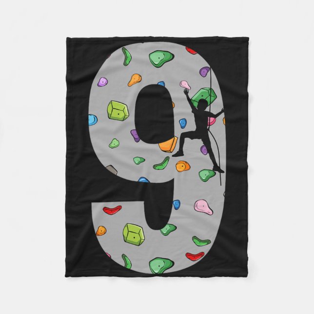 Couverture Polaire 9 Year Old Rock Climbing 9th Birthday Adventure Cl (Devant)