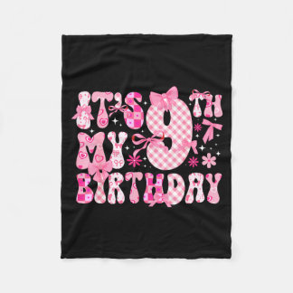 Couverture Polaire 9th Coquette Themed Birthday Nine Year Old Girl Co