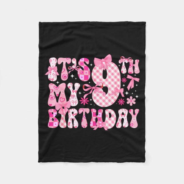 Couverture Polaire 9th Coquette Themed Birthday Nine Year Old Girl Co (Devant)