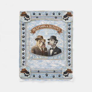 Couverture Polaire A Benjamin et boutons élégant chien vintage mollet