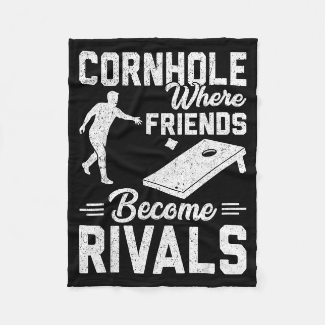 Couverture Polaire A Couple That Plays Cornhole Together - Valentine’ (Devant)