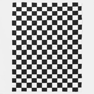 Couverture Polaire à damiers blanc et noir