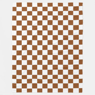 Couverture Polaire à damiers Brown et blanc