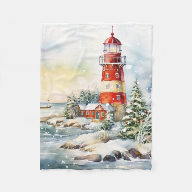 Couverture Polaire A Lighthouse in Winter (Devant)