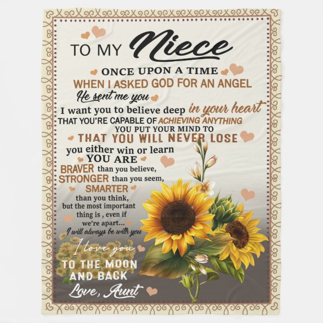 Couverture Polaire À ma nièce Je t'aime à la lune et retour  (Devant)