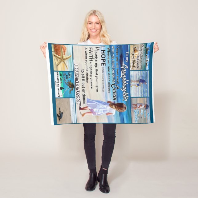 Couverture Polaire À Ma Petite-Fille Plage Et Mer Mon Soleil (En situation)