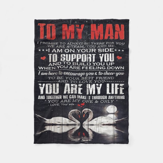 Couverture Polaire À Mon Cadeau Homme, Cadeau Personnalisé À Mon Mari (Devant)