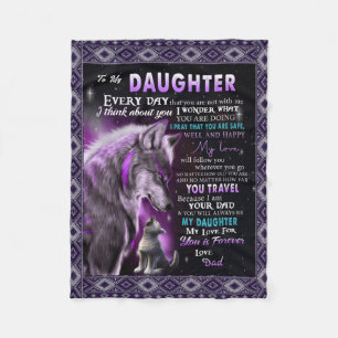Couverture Polaire À Mon Don Fille, Fille Et Papa, Amateurs De Loup