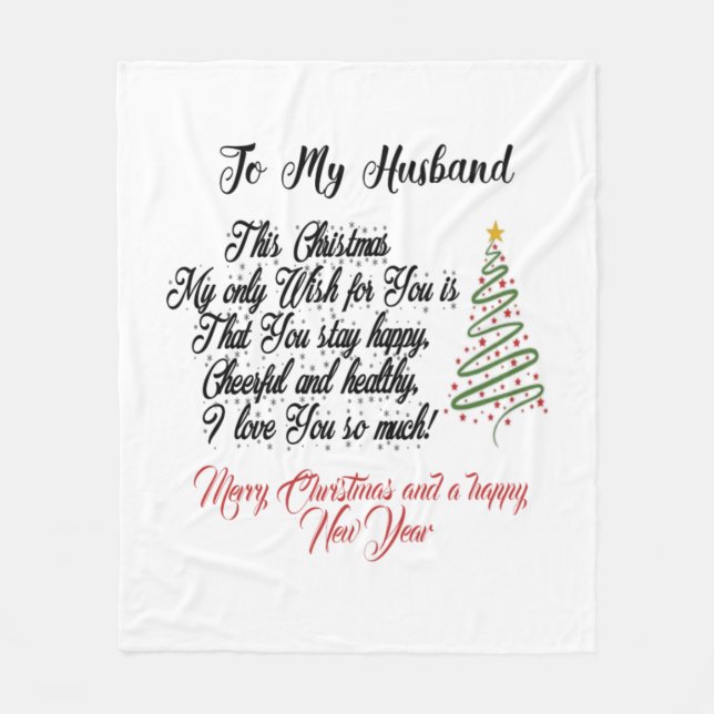 Couverture Polaire À mon mari Joyeux Noël (Devant)