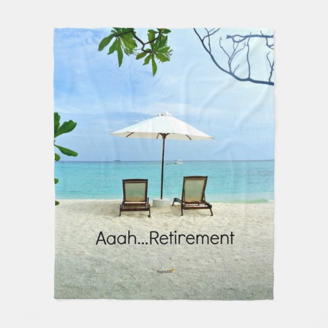 Couverture Polaire Aaah...Retraite, design populaire, (Devant)