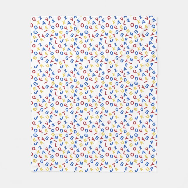 Couverture Polaire ABC Alphabet rouge jaune bleu (Devant)