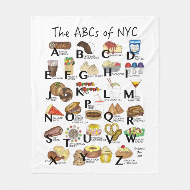 Couverture Polaire ABC de NYC Iconic New York City Foods Alphabet (Devant)