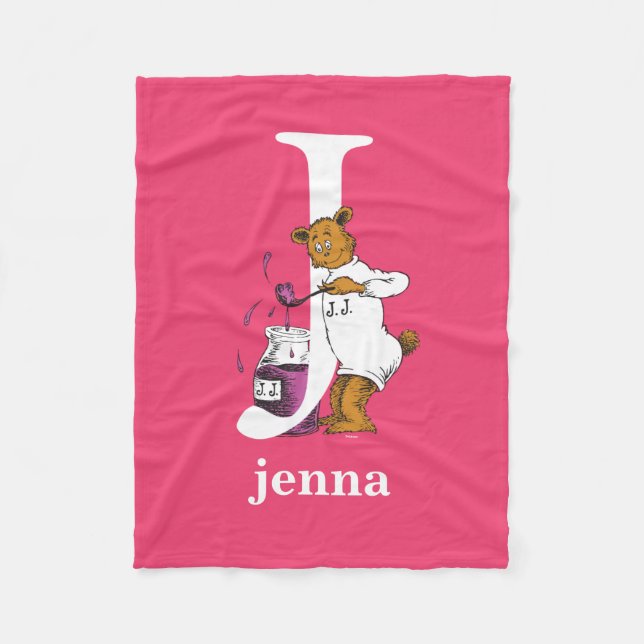 Couverture Polaire ABC du Dr Seuss : Lettre J - Blanc | Ajouter Votre (Devant)