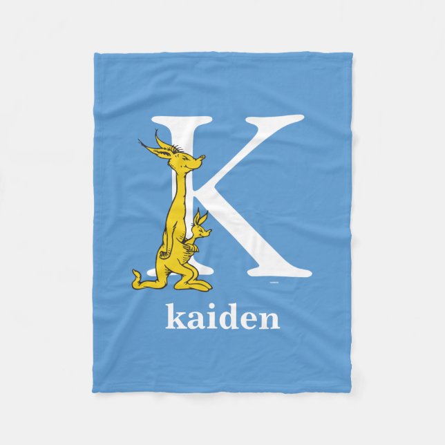 Couverture Polaire ABC du Dr Seuss : Lettre K - Blanc | Ajouter Votre (Devant)