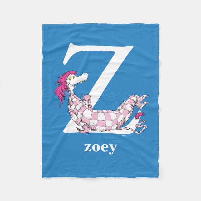 Couverture Polaire ABC du Dr Seuss : Lettre Z - Blanc | Ajouter Votre (Devant)