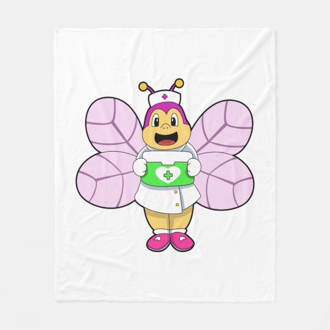 Couverture Polaire Abeille en tant qu'infirmière avec trousse First a (Devant)