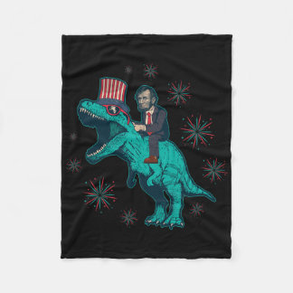 Couverture Polaire Abraham Lincoln T Rex Dinosaur 4 juillet Amérique