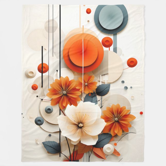 Couverture Polaire Abstract Geometric Floral (Devant)