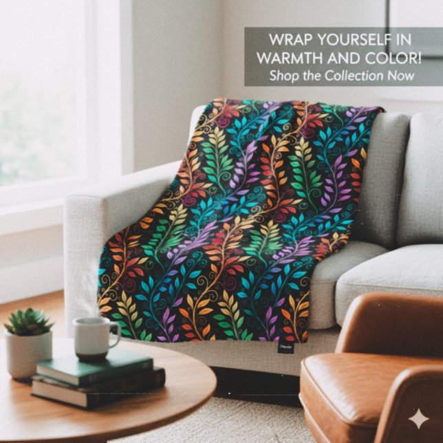 Couverture Polaire Abstract Neon Swirl Pattern  (Abstract Neon Swirl Pattern Fleece Blanket)