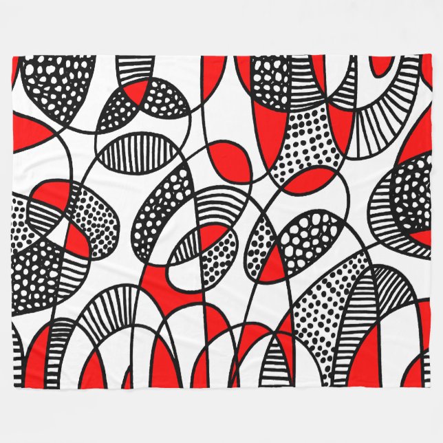 Couverture Polaire Abstrait 211216 - Rouge (Devant (Horizontal))