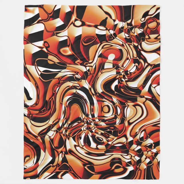 Couverture Polaire Abstrait 270321 - 02 Orange (Devant)