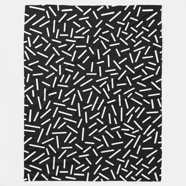 Couverture Polaire Abstrait 300117 - Blanc sur noir (Devant)
