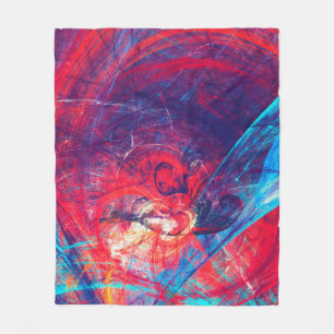 Couverture Polaire Abstrait beau rouge et bleu clair dossier de coule